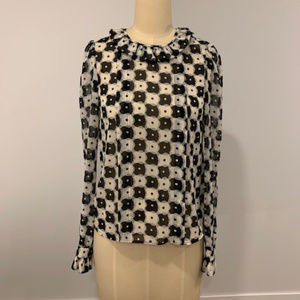 Op Art Print Blouse